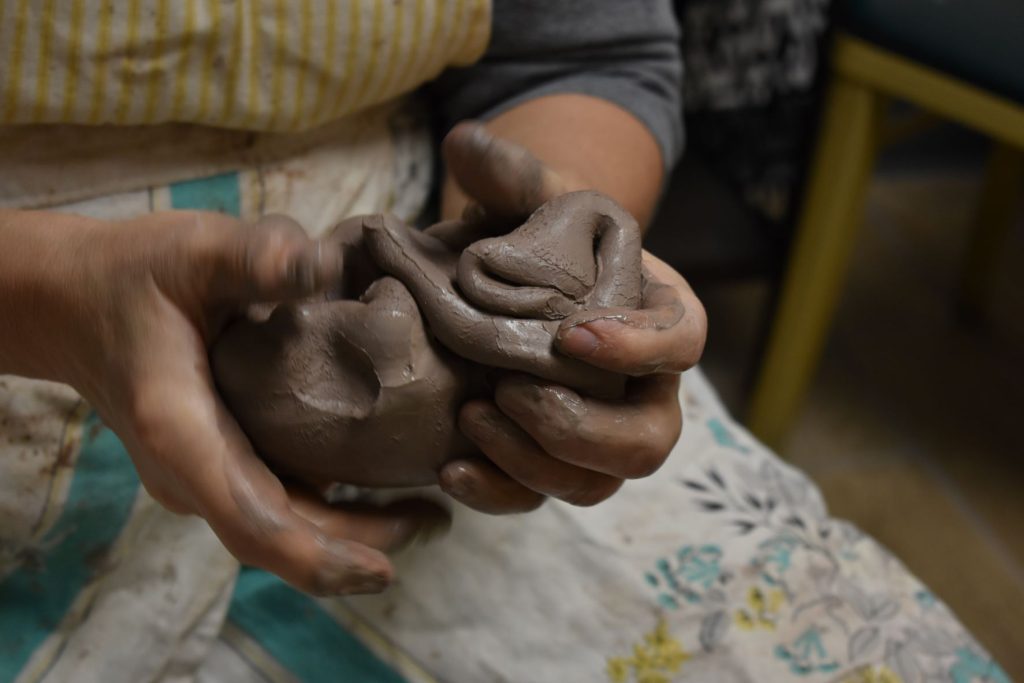 clay in hands