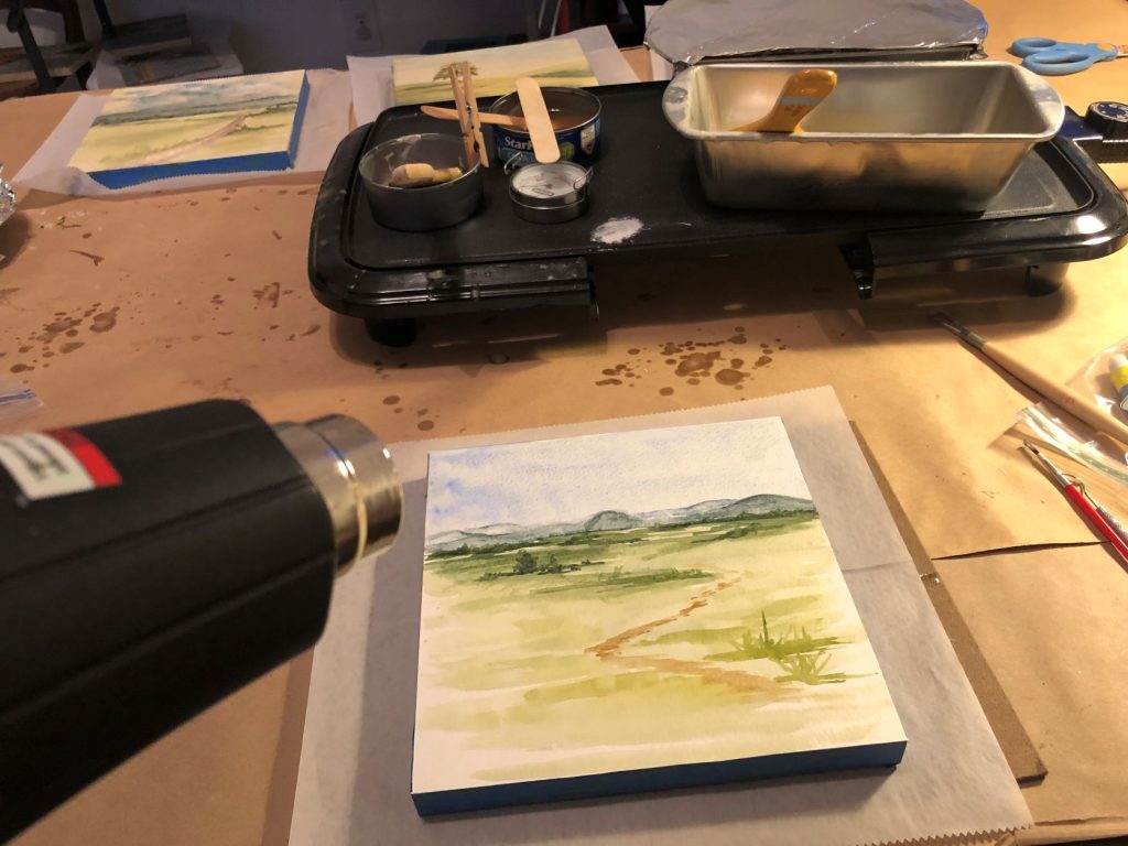 fusing between layers of encaustic